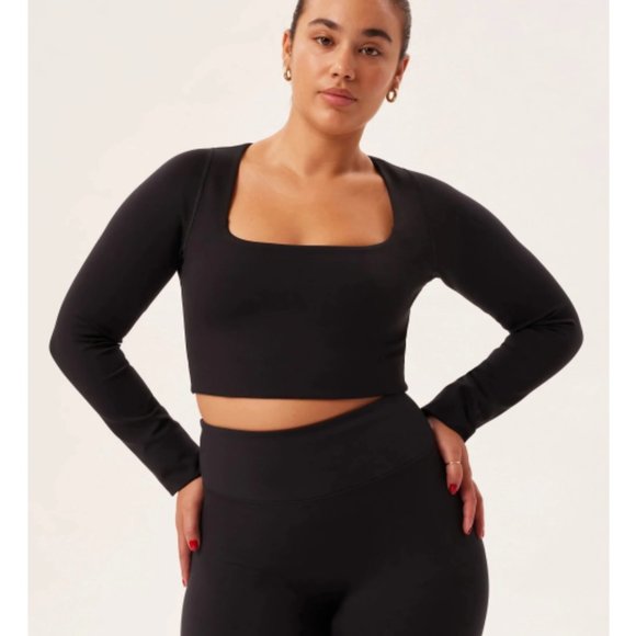 girlfriend collective Tops - GIRLFRIEND COLLECTIVE Kinsley Long Sleeve Cropped Top Black XL